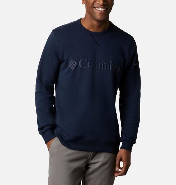 Columbia Logo Hoodies Navy For Men's NZ87153 New Zealand